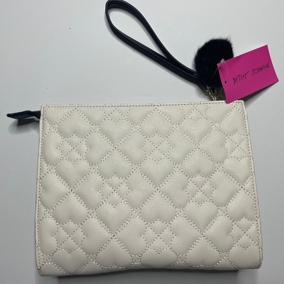 Betsey Johnson White & Cheetah print purse tote - Picture 6 of 15
